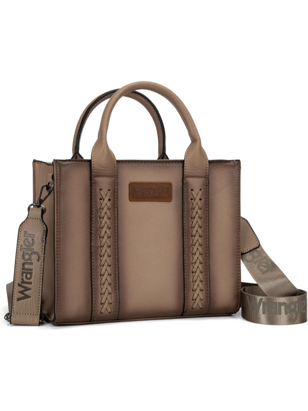 Women's khaki Polyester Zipper Top-handle Strap Quilted Tote Crossbody Bag